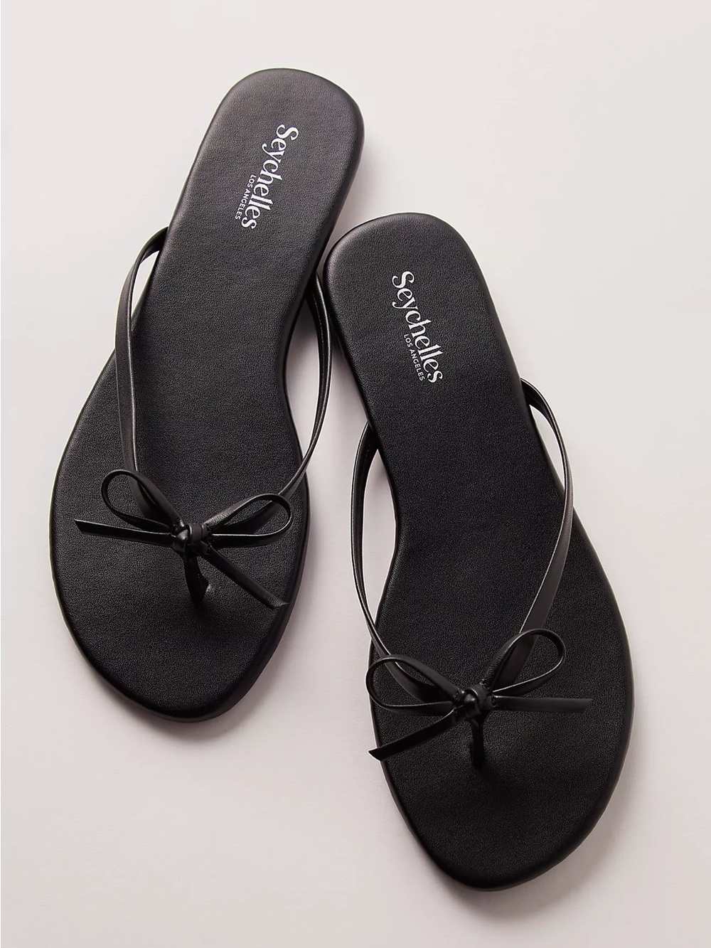 Seychelles Black Bow Thong Sandals